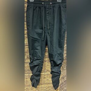 DJAB- Men's Black Jogger Pants, Size:28,‎ zipper bottoms